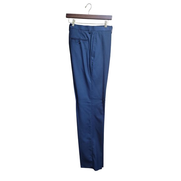 Mens Navy Blue Classic 2-Button Suit Polyester & Rayon Unhemmed Pants 42R * 34 - Picture 15 of 16